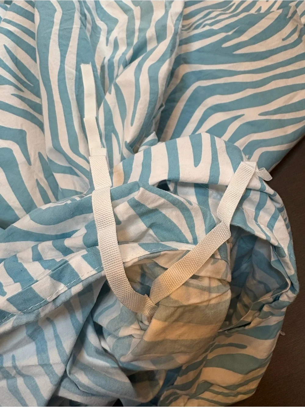 Pottery Barn Teen Y2K Blue Zebra Print Cotton Duvet Cover Full / Queen